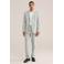 WE Fashion slim pantalon groen met textuur