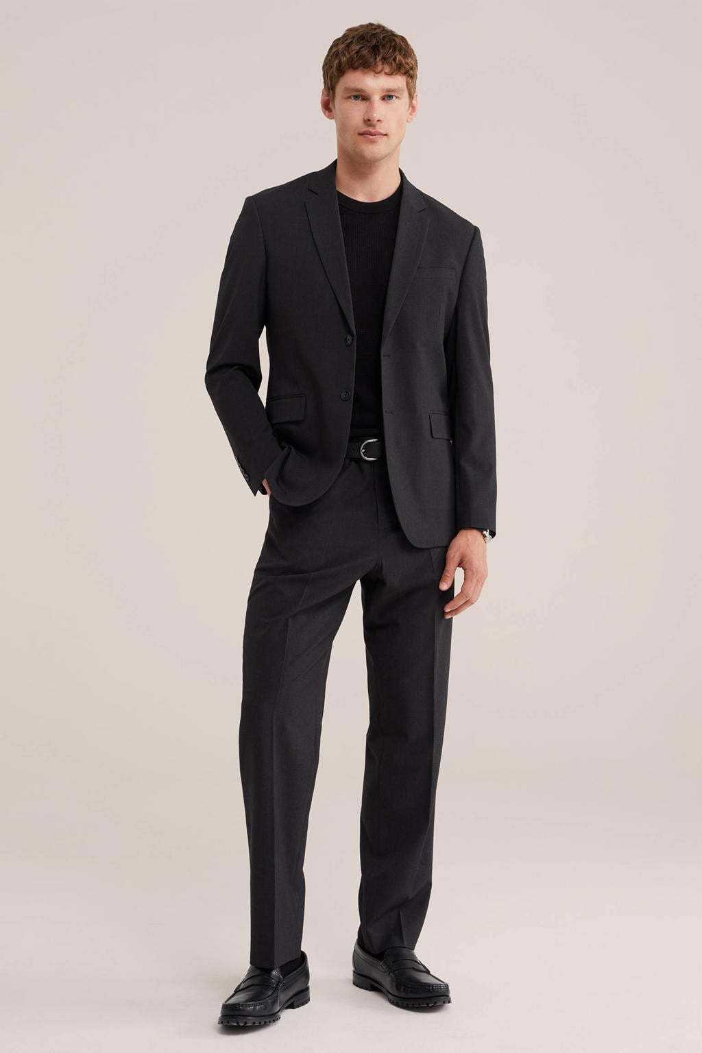 WE Fashion straight leg pantalon - antraciet