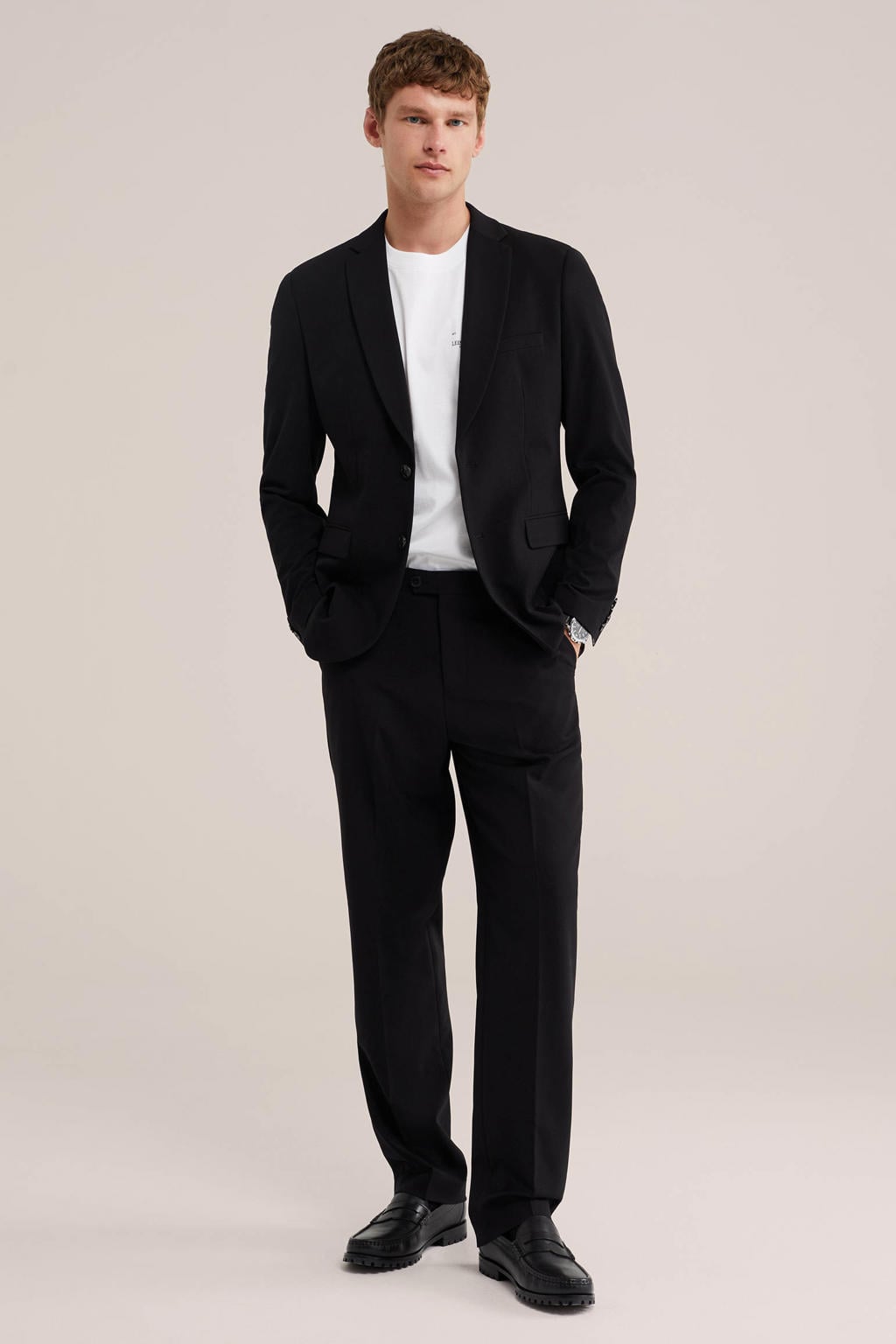 WE Fashion straight leg pantalon - zwart