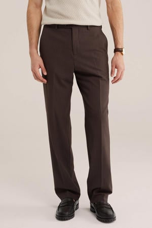 straight leg pantalon - donkerbruin
