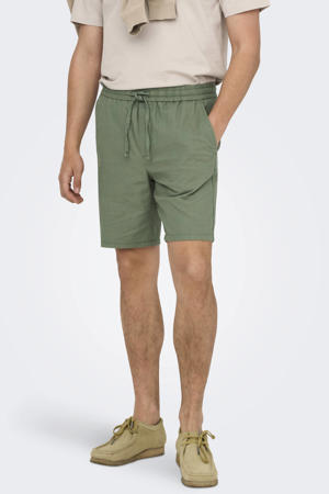loose fit short met linnen groen