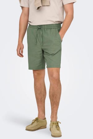 loose fit short met linnen groen