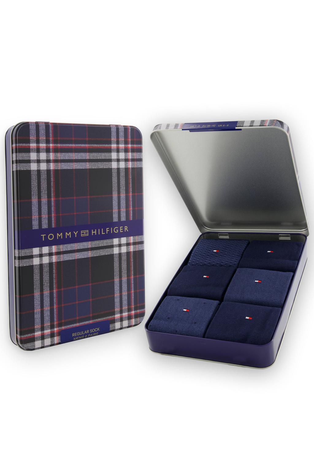 Tommy Hilfiger giftbox sokken - set van 6 donkerblauw