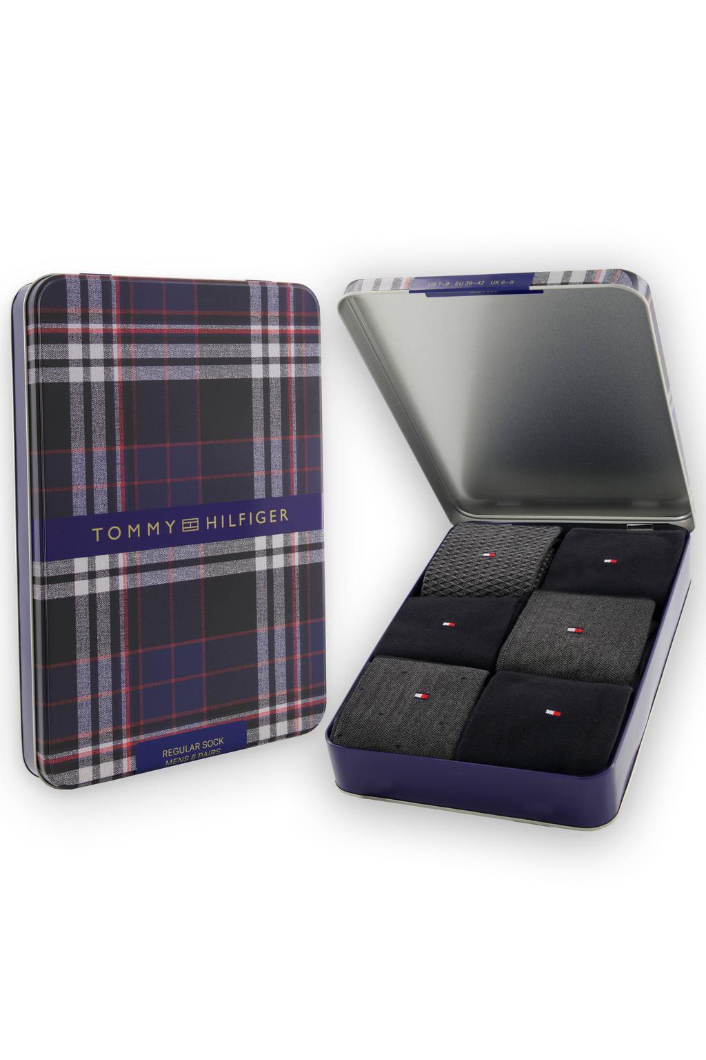 Tommy Hilfiger giftbox sokken - set van 6 zwart