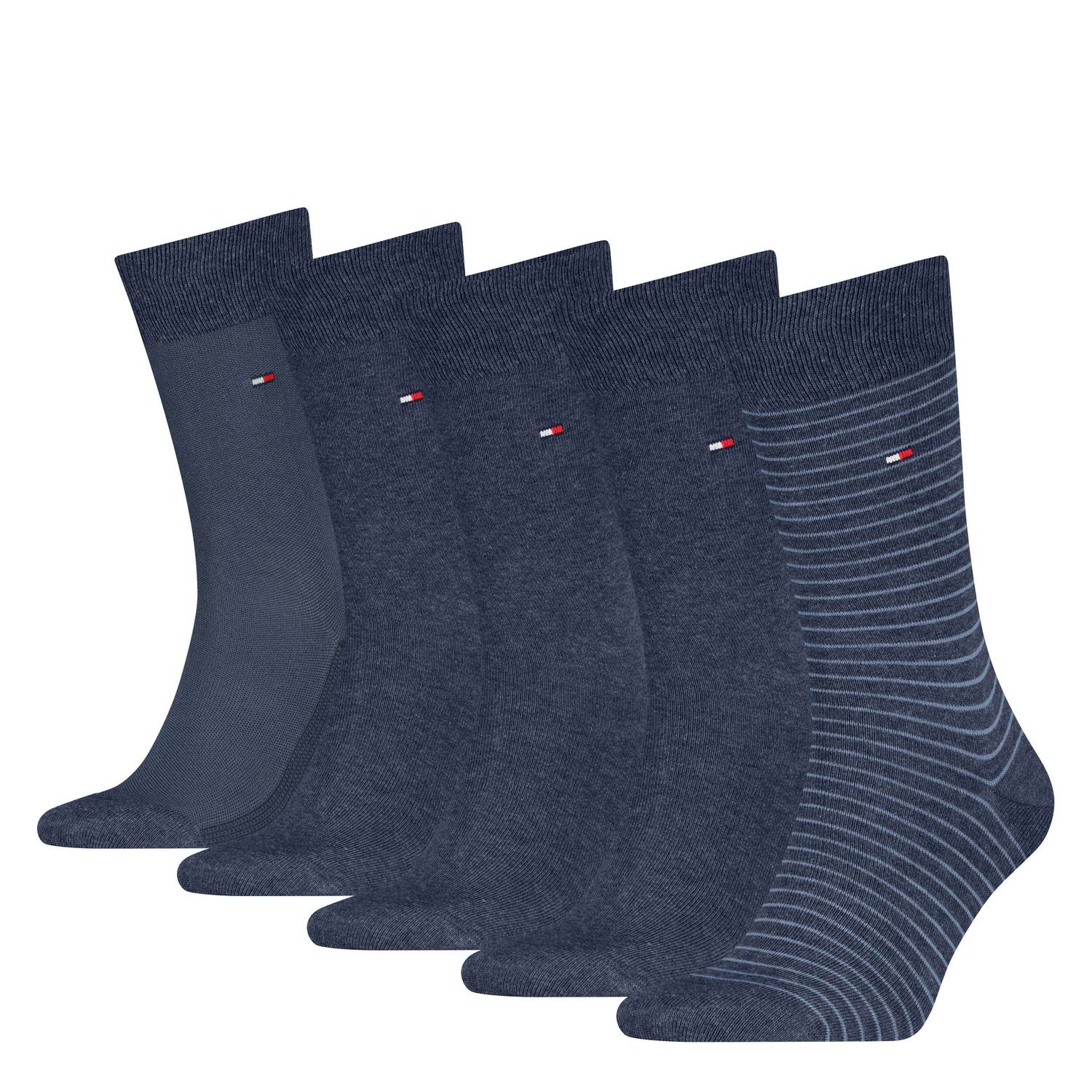 Tommy Hilfiger giftbox sokken set van 5 donkerblauw