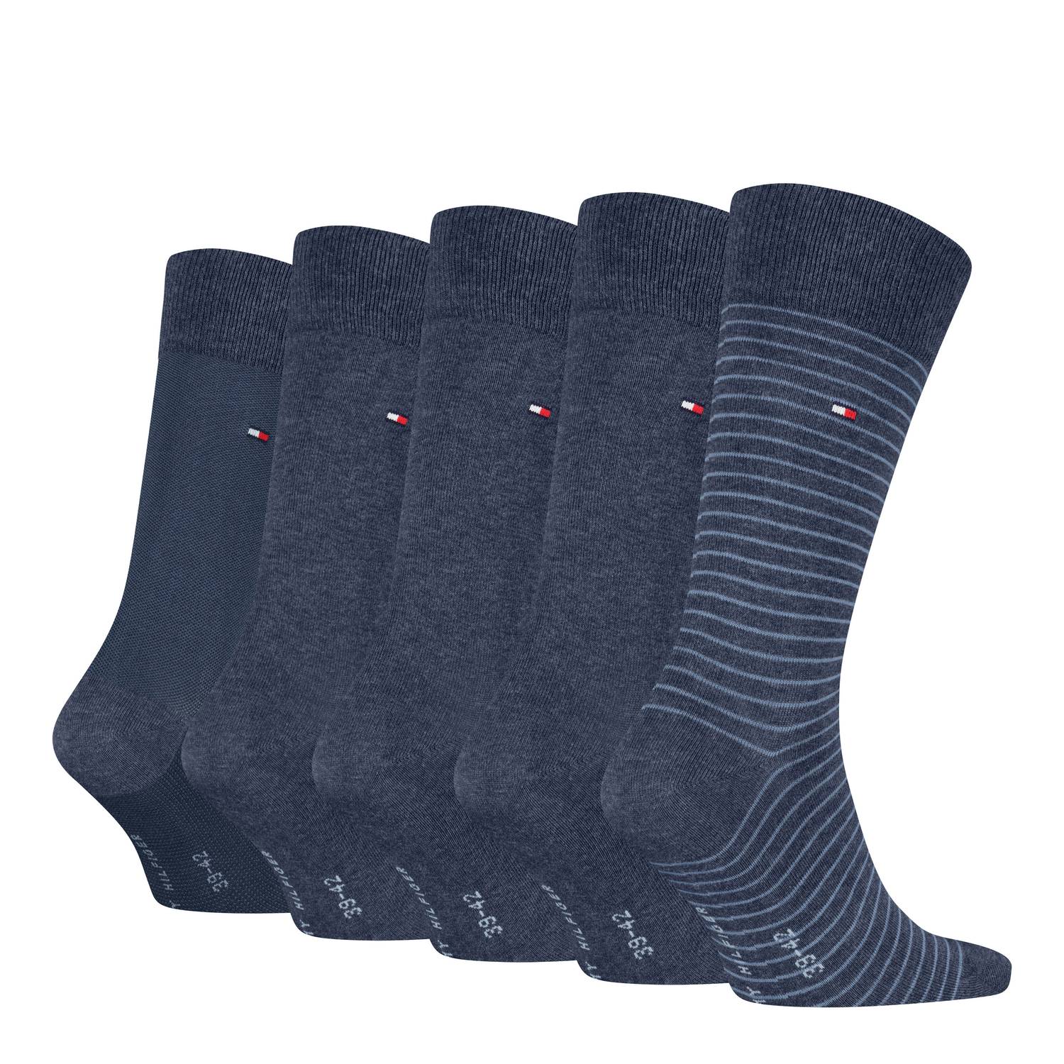Tommy Hilfiger giftbox sokken set van 5 donkerblauw
