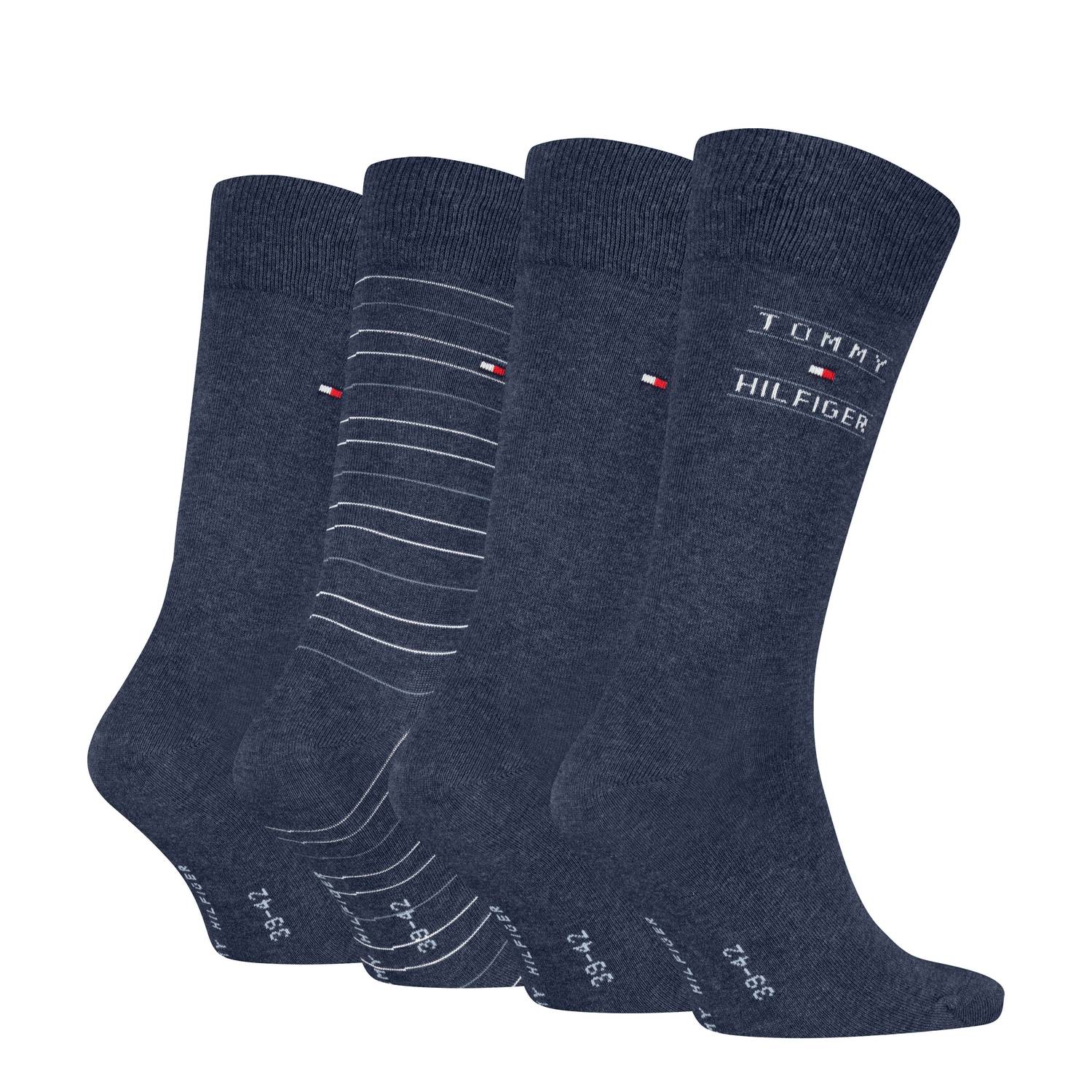 Tommy Hilfiger giftbox sokken set van 4 donkerblauw