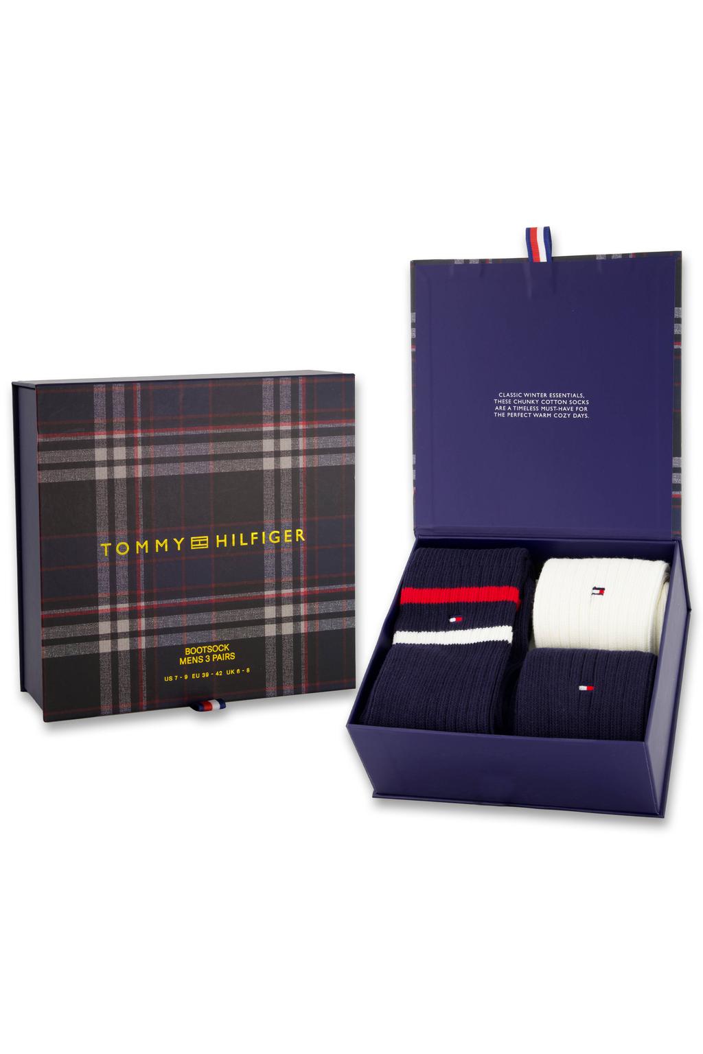 Tommy Hilfiger giftbox sokken - set van 3 donkerblauw