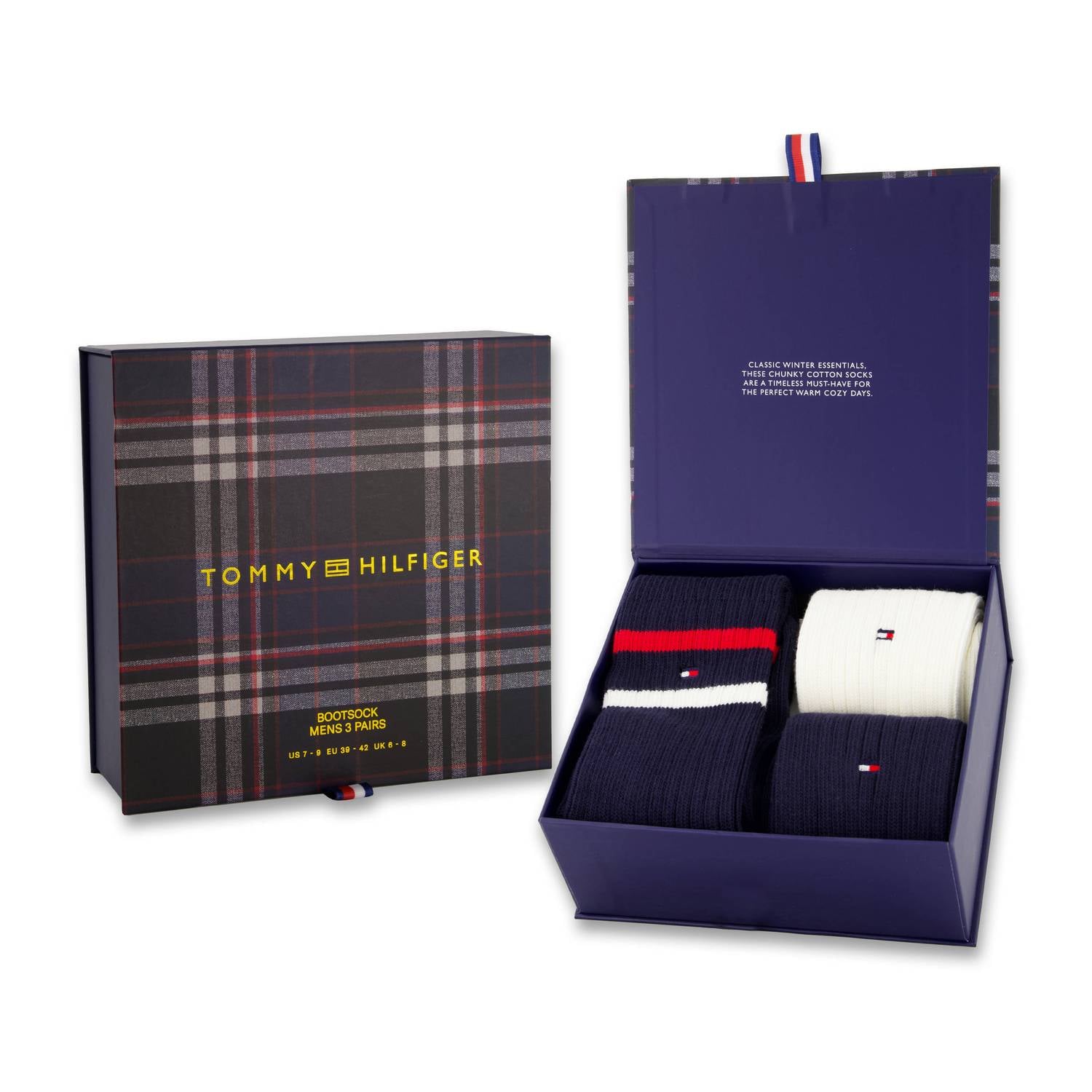 Tommy Hilfiger giftbox sokken set van 3 donkerblauw
