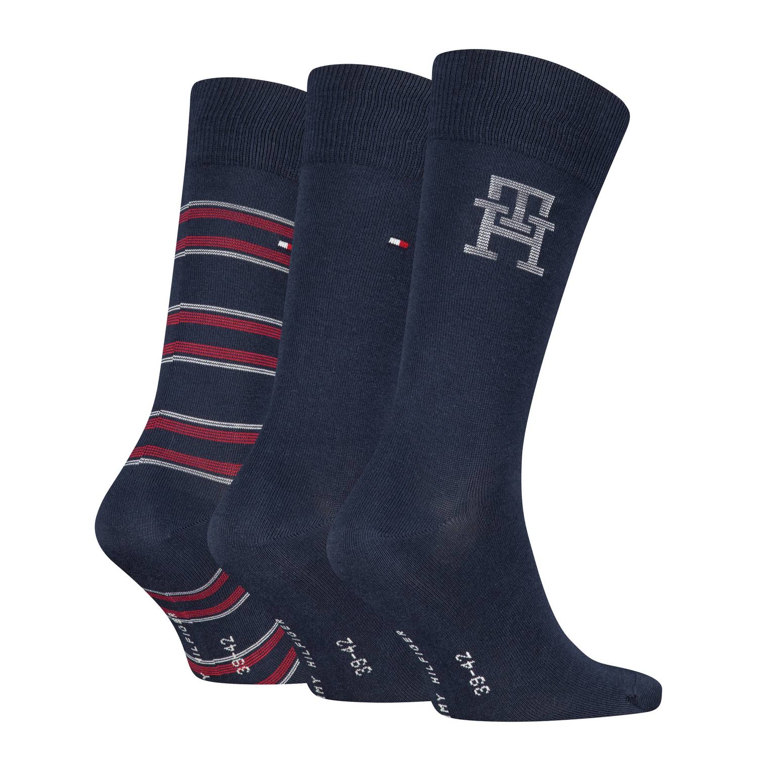 Tommy Hilfiger giftbox sokken set van 3 donkerblauw