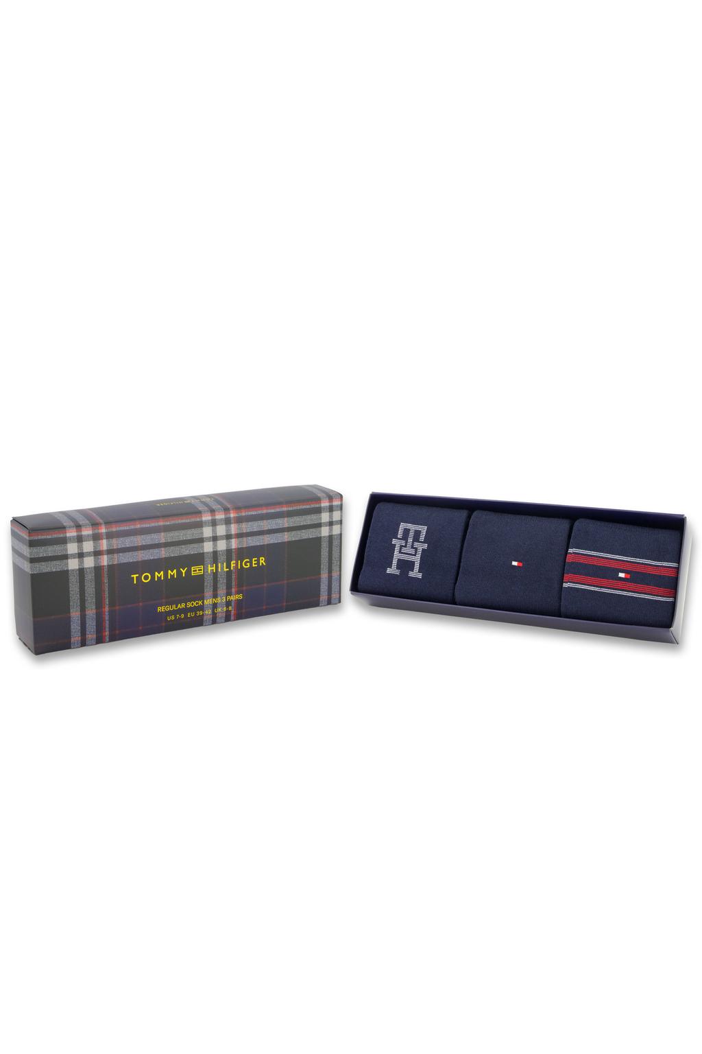 Tommy Hilfiger giftbox sokken - set van 3 donkerblauw