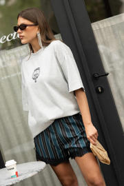 thumbnail: Shoeby T-shirt met print - lichtgrijs