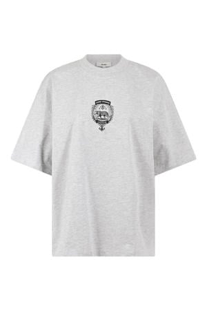 T-shirt met print - lichtgrijs