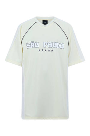 T-shirt met backprint - lichtgeel