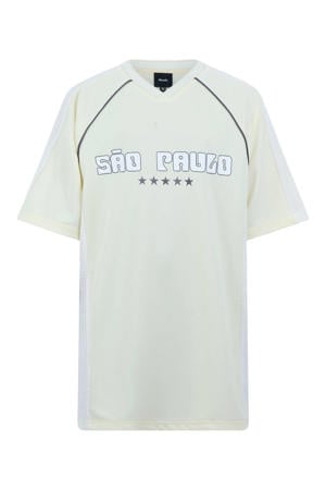 T-shirt met backprint - lichtgeel
