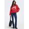 JDY oversized sweater met borduursels en tekst - rood