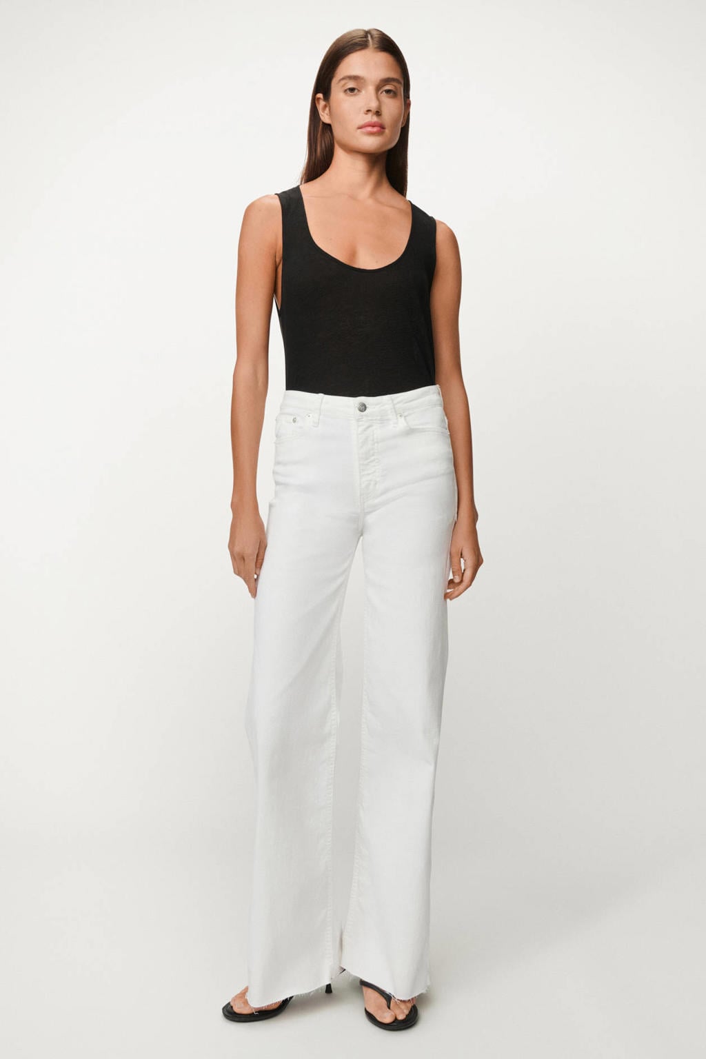 Lois Palazzo Edge high waist wide leg jeans - wit