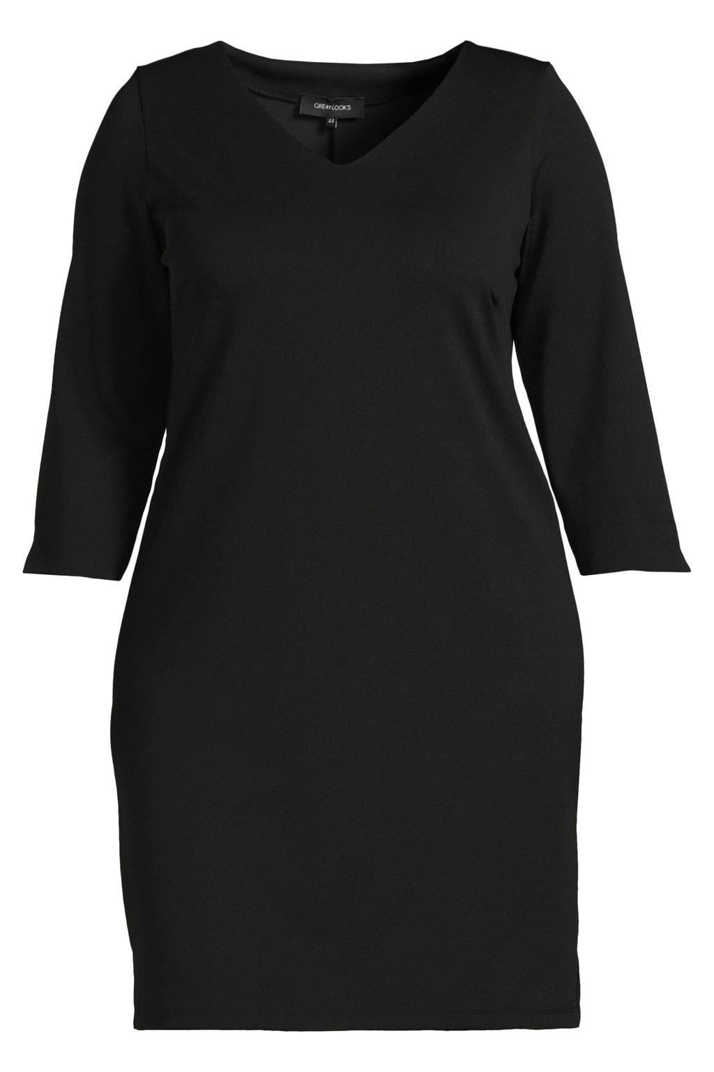 Zwarte dames GREAT LOOKS midi jurk