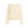Anytime cropped top met textuur lichtgeel