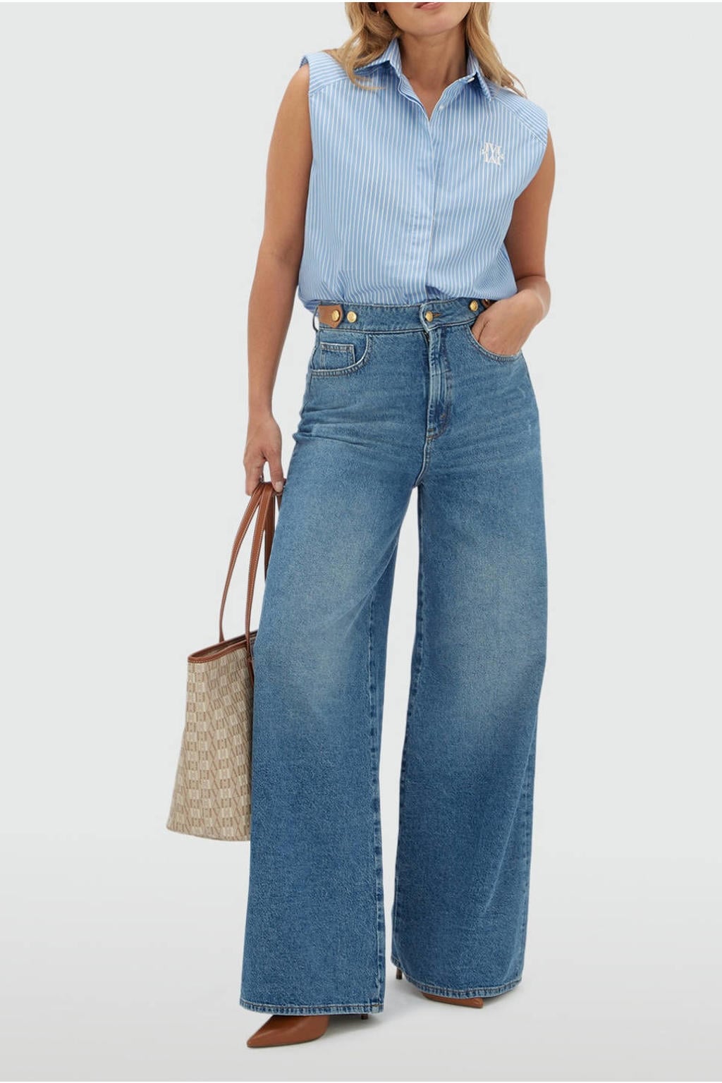 JOSH V wide leg jeans - lichtblauw