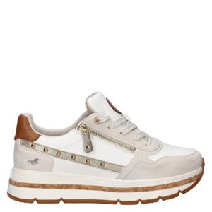 imitatieleren sneakers - wit/cognac