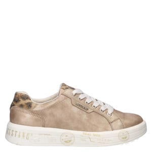 imitatieleren sneakers - zand