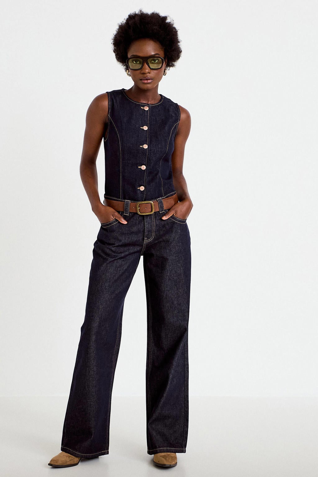 Cache Cache wide leg jeans - donkerblauw