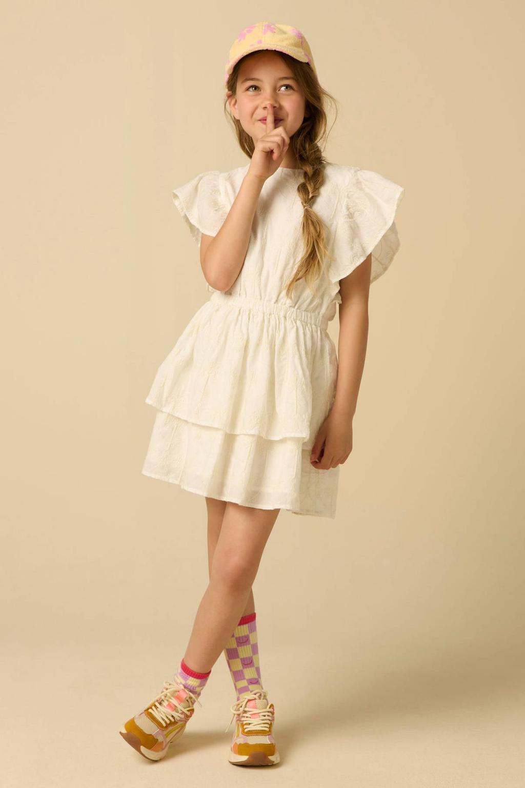 Sissy-Boy midi jurk met borduursels - wit