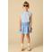 Sissy-Boy wafel korte a-lijn rok met ruches - blauw