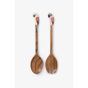 Houten slacouvertset met papegaai