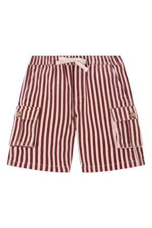 gestreepte cargo short - donkerrood