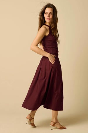 midi rok - donkerrood