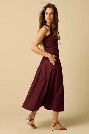 midi rok - donkerrood