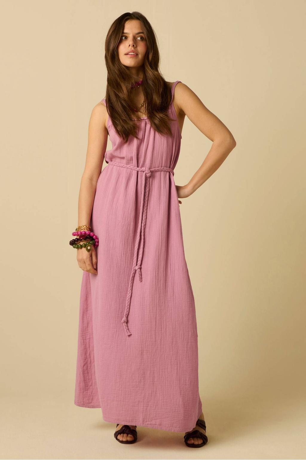 Sissy-Boy maxi jurk met ceintuur - lila