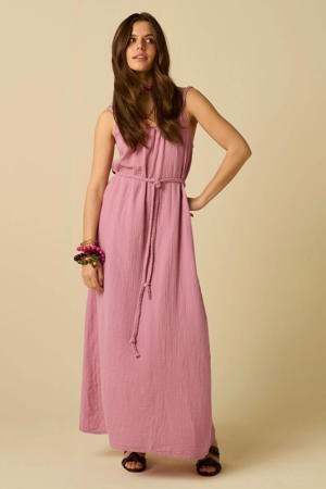 maxi jurk met ceintuur - lila