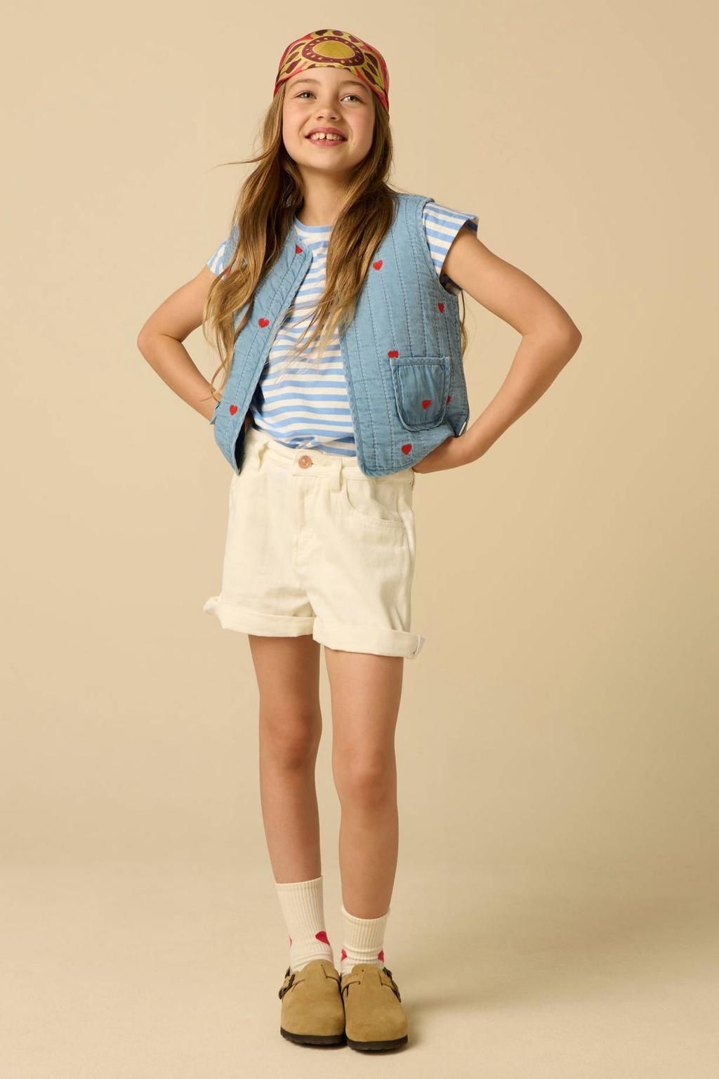 Sissy-Boy gilet met borduursels - lichtblauw