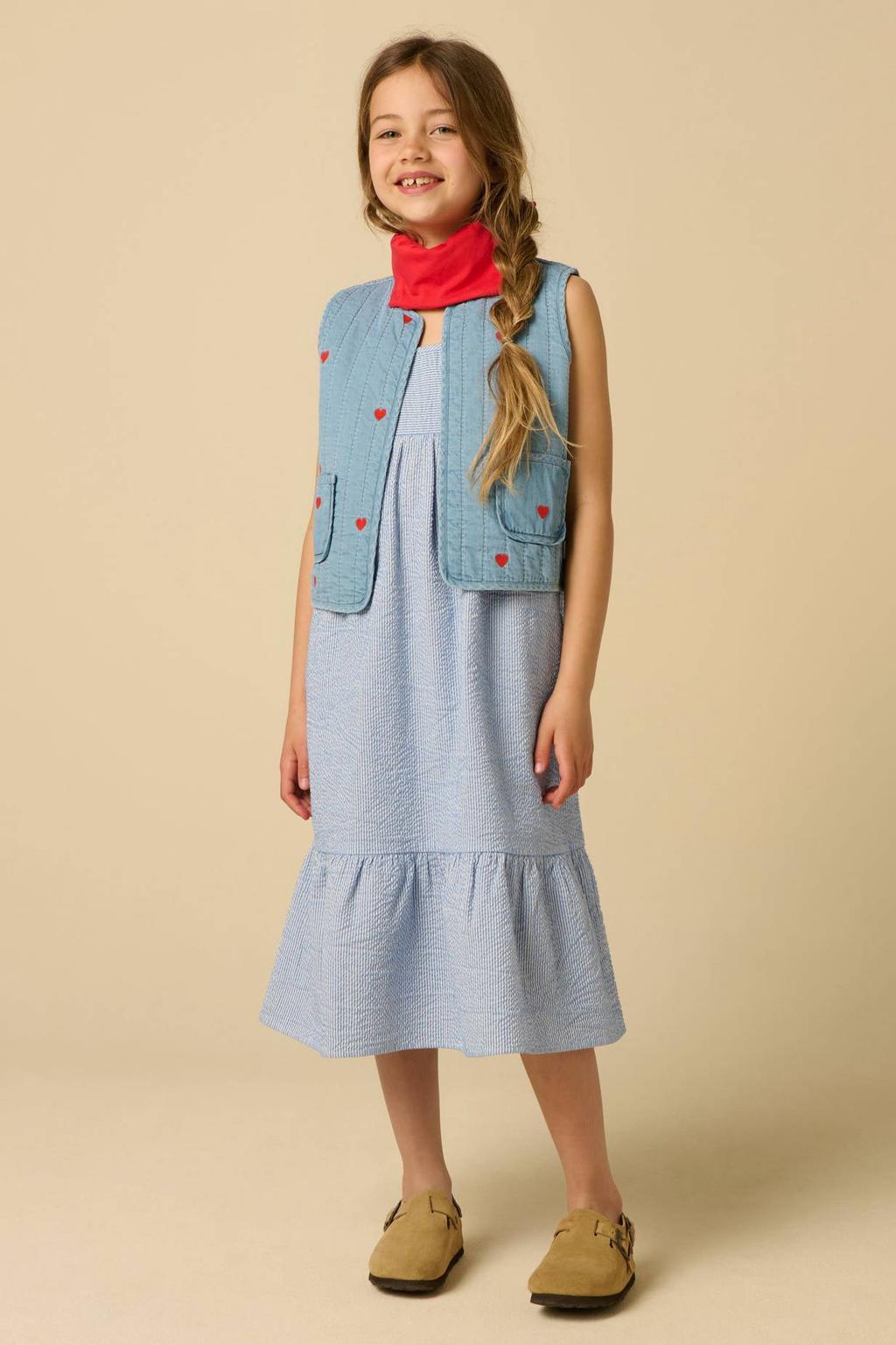 Sissy-Boy gestreepte maxi zomerjurk - blauw