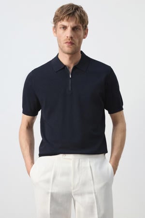 slim fit polo - donkerblauw