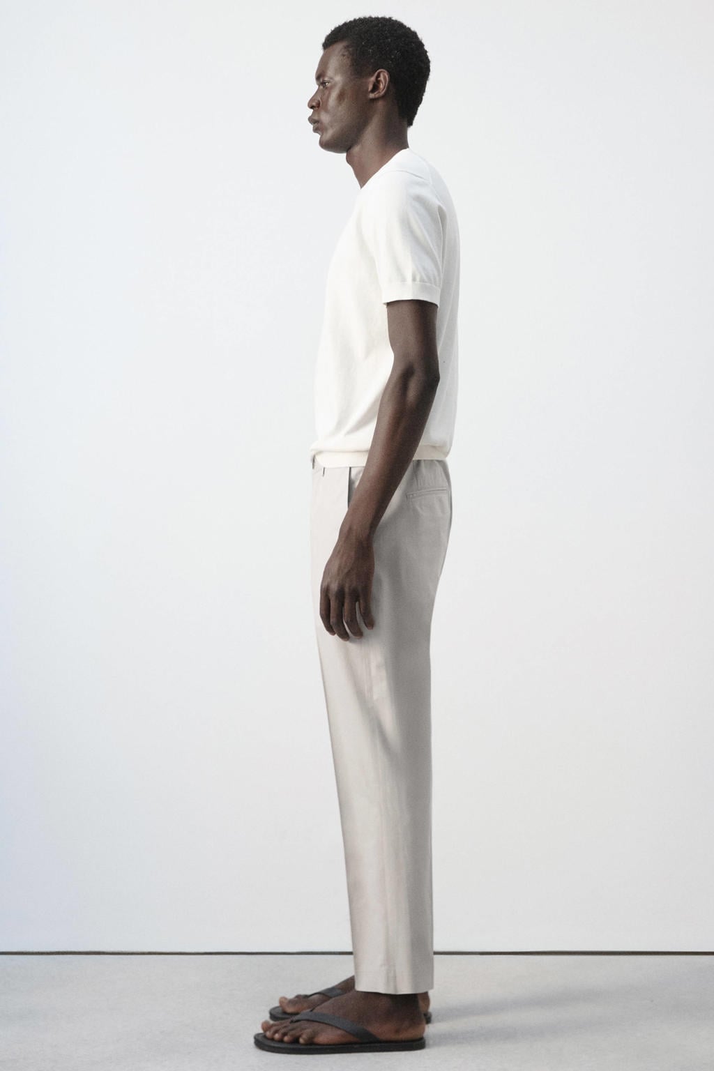 Mango Man slim fit pantalon - naturel/wit