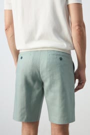 thumbnail: Mango Man linnen slim fit chino short - heldergroen
