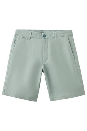 linnen slim fit chino short - heldergroen