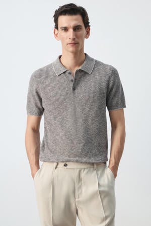 regular fit gebreide polo - marine