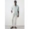 Mango Man slim fit gestreept overhemd - groen