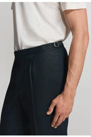 thumbnail: Mango Man linnen super slim fit pantalon - marineblauw