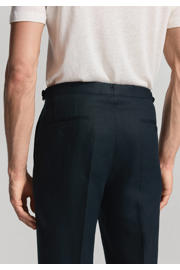 thumbnail: Mango Man linnen super slim fit pantalon - marineblauw