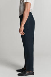 thumbnail: Mango Man linnen super slim fit pantalon - marineblauw