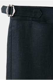 thumbnail: Mango Man linnen super slim fit pantalon - marineblauw