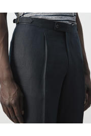 thumbnail: Mango Man linnen super slim fit pantalon - marineblauw