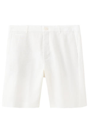 linnen slim fit chino short - naturel wit