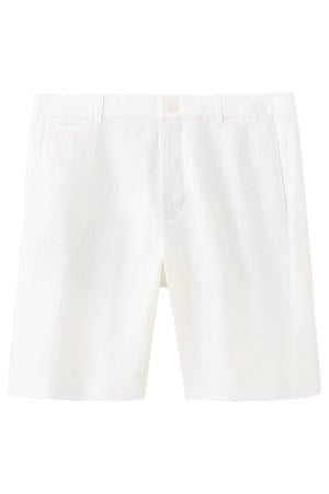 linnen slim fit chino short - naturel wit